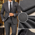 Canetti Grey Pinstripe Blazer Fabric