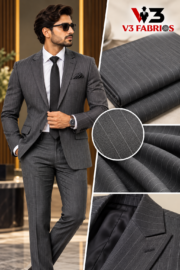 Canetti Grey Pinstripe Blazer Fabric