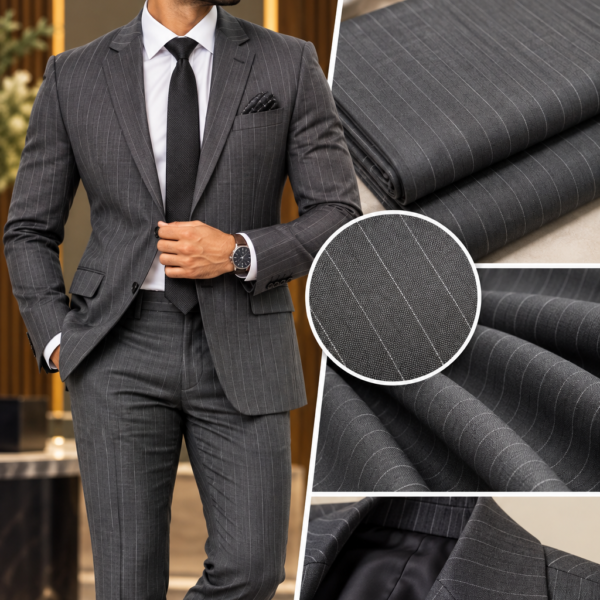Canetti Grey Pinstripe Blazer Fabric