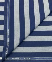 Navy Blue & White Stripe Blazer Fabric - Image 2