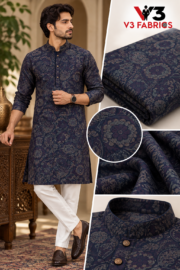 Giza Cotton Jacquard Kurta Fabric