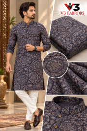 Giza Cotton Jacquard Kurta Fabric