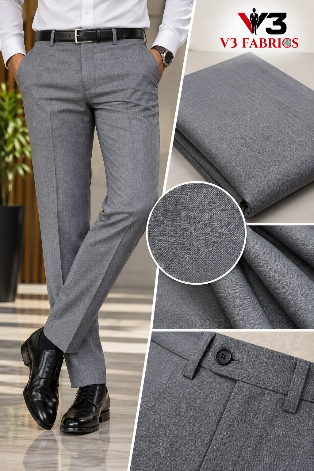 P00 (1) Raymond Grey Trouser Fabric - Image 1